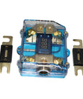 300A ANL Dual Digital Gold Plated Distribution Block Fuse Holder For Car Audio With One 0 to 4 Gauge Input And Two 4 or 8 Gauge Outputs