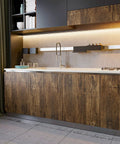 Thick Rustic Wood Wallpaper Peel And Stick 15.7 Inch Wide By 354 Inch Long Self Adhesive Vinyl Wrap on kitchen cabinets