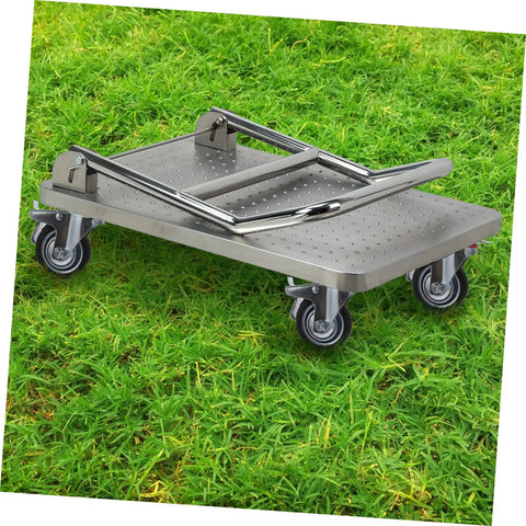 Stainless steel cart with Heavy Duty Non Slip Swivel Caster Wheels With Safety Brake Industrial Rubber Rollers on grass