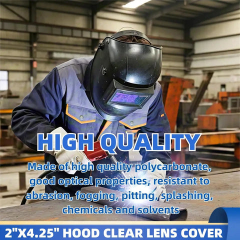 Top Tier Clear Welding Helmet Cover Lenses 20 Pack 2X4.25 Inch Optical Grade Polycarbonate for Blazing Visual Clarity and Kickass Eye Shield Protection That Fits Standard Helmets Smoothly.