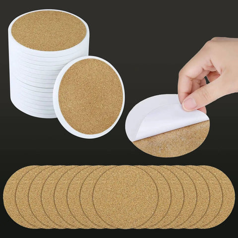 144 Pcs Round Coaster Blanks 4.25 Inch Ceramic Tiles With Cork Backing, Sublimation Blanks For DIY Painting And Heat Transfer
