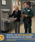 Wall Mounted Water Dispenser With Touch Free Sensor High Capacity 9.5 GPH Cooling Filter Monitor in a school setting