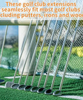 5 Pcs Golf Shaft Extenders Steel 0.60 Inch Diameter 30.8 Cm Long Each Fits Two Clubs Putter Extension Kit displayed on grass