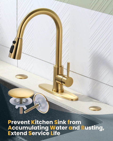 Slick Brushed Gold Sink Hole Cover And Faucet Base Cap 2 Pack For Kitchen Or Bath Heavy Duty Brass Drain Plug Tight Fit Anti Rust Build Keeps Your Sinks Looking Sharp And Totally Game Changing