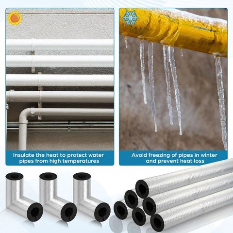 Nine Piece Pipe Insulation Foam Tubes With Elbow Set Self Adhesive Foam Covers for outdoor irrigation