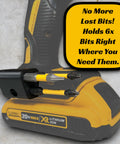 Six Bit Drill Bit Holder For Cordless Drills And Impact Drivers, Attaches To Factory Mount, Keeps Bits Right At Hand