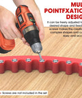 Top Tier 78 Inch Flexible Router Template For Woodworking Precision Curve Bending Strip With Slick Edge Guide For Dead Smooth Arch Routing And No Sweat Cuts On Projects, adjustable red acrylic template being used with a drill.