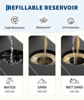Heavy Duty 4 Piece Patio Umbrella Base For 10 To 15 Foot Cantilever Umbrellas 330 Lb Capacity Built To Last Fill With Water Or Sand