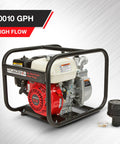Heavy Duty 2 Inch Semi Trash Pump Moving 10010 Gph Fluid And 5/8 Inch Solids Built Like A Straight Up Beast with durable cast iron.