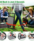 Heavy Duty Garden Kneeler And Seat With No Slip Anti Tip Stability, Foldable Ergonomic Handles, Wide 12.7 Inch Cushioned Pads