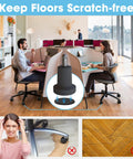 Heavy Duty Office Chair Glides Convert Swivel Casters To Stationary Feet For Gaming Or Desk Chairs Easy Slide On Anti Roll Floor Safe Rock Solid Setup Keeps Things Dead Still No Slipping Allowed in office setting.