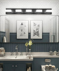 Five Light Vanity Light Fixture For Bathroom LED Modern Aluminum Frosted White Acrylic 6000K Cool White Lighting above mirror