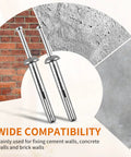 Quarter Inch By Two Inch Hammer Drive Nail In Anchors 30 Pack For Cement Walls Concrete Brick Block Zinc Plated Masonry Fasteners visible.