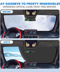 Before and after using Extra Large 75 By 45 Inch Windshield Snow Cover Heavy Duty Windproof Shield for Cars Trucks and SUVs.