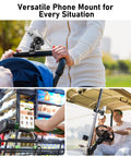 Ultra Strong Magnetic Phone Holder Clamp Mount For Gym And On The Go Fits Half Inch To Two Inch Bars on stroller, cart, golf cart