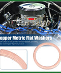 Tough As Nails Copper Flat Washers Metric M18 X 22Mm X 1.5Mm Sealing Rings for engine builds with smooth surface design.