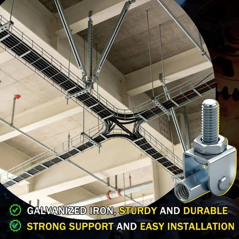 12 Pack 3/8 Inch Swivel Joint Connectors For Threaded Rod Hangers, Adjustable Swivel Attachments, Heavy Duty Strut Channel Hanger Set With 3/8-16 Threads, Go-To For Sprinkler Lines, Electrical Installations, And DIY Projects on cable tray support