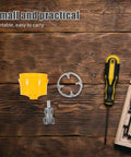 Osaladi Electric Drill Pipe Threader Kit With Alloy Iron Dies For 1/2 And 3/4 Inch Water Hose Pipes Stable Clamping Easy Handle Rugged Construction Plumbing Hardware Tool Quick Threading components on wood surface.