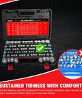 Pikwo 180 Pc Master Industrial Hydraulic Cap And Plug Kit For Hose Tube Pipe Fitting with organized caps and plugs.