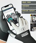 Pro Grade Insulated Electrician Gloves For 400V Work High Voltage Protection, flame retardant rubber palm, touch-screen ready.