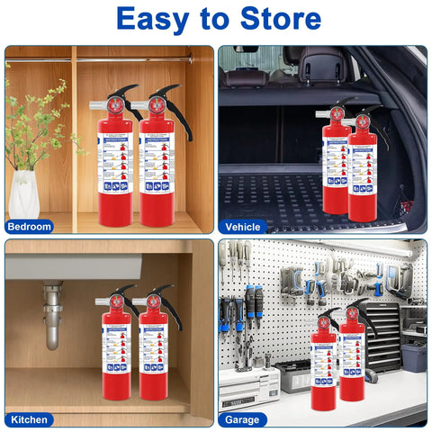 Two Pack Abc Dry Chemical Fire Extinguishers With Mount For Vehicles And Garages Tested For Bitterly Cold Conditions Heavy Duty Emergency Preparedness Gear That Has Your Back