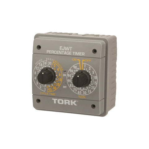 EJWT Tork Percentage Timer Switch For 120 To 240 VAC Input, SPDT Output, Powers 20 Amp Loads Or 2 HP Motors, 32 Programmable Cycle Points