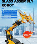 Industrial Grade Electric Vacuum Glass Lifter With Smooth 360 Degree Swivel Handle For Moving Heavy Mirror Panels Without Breaking A Sweat On Any Job Site Or Warehouse Floor, featuring a glass lifting robot in action.