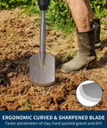 Clay Spade Drill Bit For SDS Max Rotary Hammers, Firecore 4.5 Inch x 17 Inch, shown in use for digging in the backyard