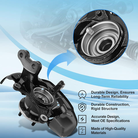 Beefed-Up Front Right Steering Knuckle And Wheel Bearing Hub Assembly For Toyota Highlander 2008-2017 And Lexus RX350 RX450h 2010-2015 Passenger Side Fits Front Wheel Drive Models Durable OEM Grade Replacement