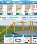 Wood and metal posts with 1/8" cables using 2 Pack Beefed Up Custom Socket Wrench For One Eighth Inch Invisible Cable Railing Kit System CT16.