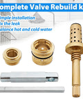 Temptrol Shower Valve Rebuild Kit With Cartridge TA 10 Seats TA 4 And Seat Removal Tools T 35 A B on bathroom background