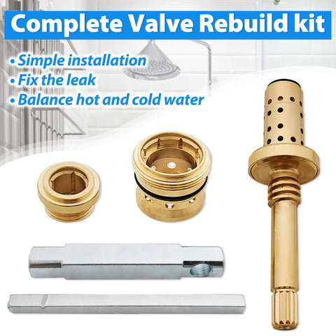 Temptrol Shower Valve Rebuild Kit With Cartridge TA 10 Seats TA 4 And Seat Removal Tools T 35 A B on bathroom background