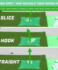 Image showing swing path corrections on 5 Ft By 4 Ft Pro Golf Practice Mat With 5 Interchangeable Inserts For At Home Swing Practice Like A Pro.
