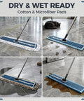 42 Inch Commercial Dust Mop With Extra Wide Flat Head Heavy Duty Swivel Design And Quick Release Handle, cleaning surfaces.