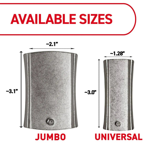 Image showing Slap On Universal Picture Frame Hangers in jumbo and universal sizes, metal adhesive straps for mounting.