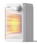 Compact Indoor Electric Space Heater 1200W PTC Fast Heating, Portable Heater with white casing and control knob