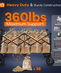 High Capacity 220L Collapsible Wagon Cart With 38 Inch Long Foldable Design Heavy Duty All Terrain Wheels loaded with 360lbs of bags