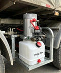 Doing Man Portable Hydraulic Power Unit With Plastic Oil Tank Industrial Pump Station stable mounted on vehicle, featuring pressure valves.