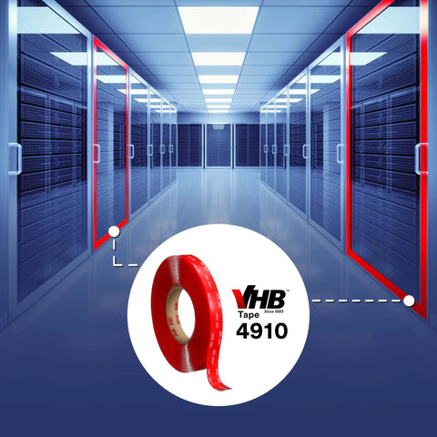 Heavy-Duty Clear Mounting Tape 3/4 in x 15 yd, 40 mil (0.040 in / 1.02 mm) Double-Sided Foam Adhesive in data center installation
