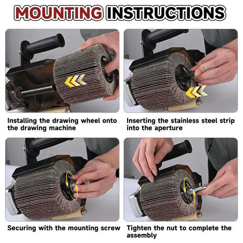 Mounting instructions for 4.7 By 4 Inch Surface Conditioning Drum With 80 Grit Emery Cloth For Burnishing Machines