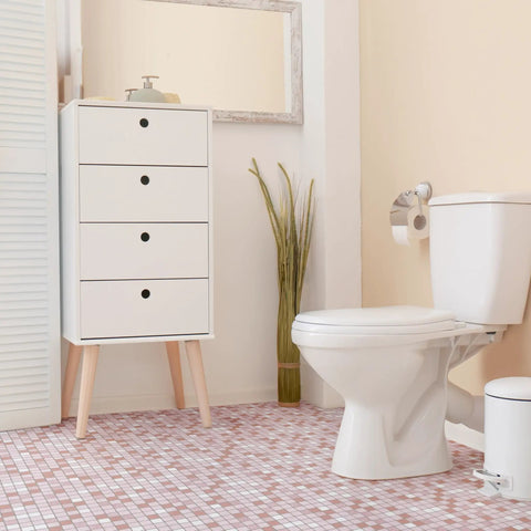 Bathroom with Crystalline Pink Dope 12x12 Porcelain Tile Mesh Mounted Mosaic For Floor And Wall, mixed texture, glazed finish.