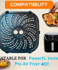 Dope 4QT Air Fryer Grill Pan Fits PowerXL Vortex Pro, upgraded nonstick crisper plate with spiral design.