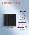 Go-To 20W 12V Solar Panel Battery Charger And Trickle Maintainer with connection cables diagram