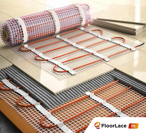 Electric Heated Floor Mat For Under Tile Laminate And Stone With Self Adhesive Radiant Heating Kit 120 Volts 15 Sq Ft Easy Installation