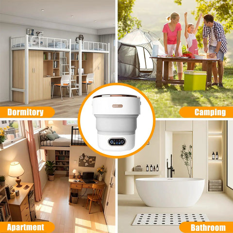 Straight Up 15L Portable Washing Machine With Three Cleaning Modes Foldable Mini Washer for Dormitory, Camping, and Apartment use.