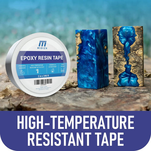 Heavy Duty Epoxy Resin Tape for Molding and River Tables, Heat Resistant Silicone Release Tape, 2 Inch Wide, 246 Feet Long