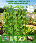 65 Inch Outdoor Cucumber Trellis For Climbing Plants Heavy Duty Metal Garden Trellis With Dense Netting In Garden