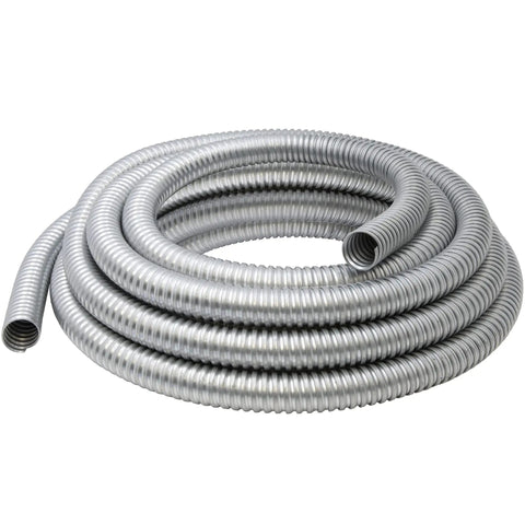 Half Inch Galvanized Steel Flexible Conduit, 25 Foot Roll, Built For Tight Spots, Smooth Interior for Easy Wire Pull