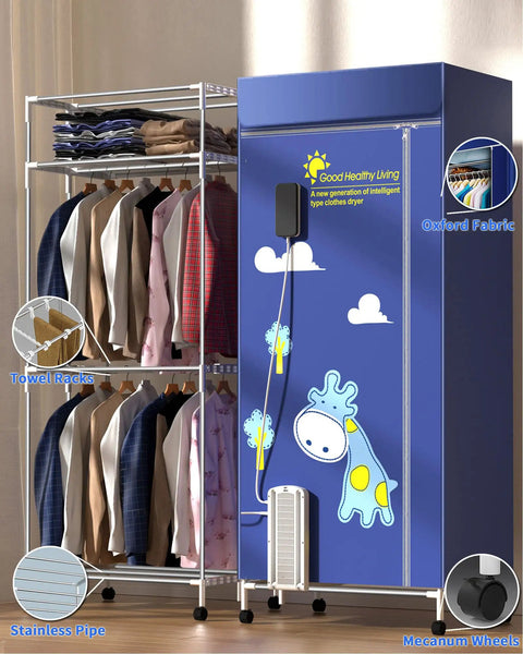 Go-To Ultimate Portable Clothes Dryer Rack 67 Inch Three Tier Foldable Dryer with oxford fabric, towel racks, stainless pipe.