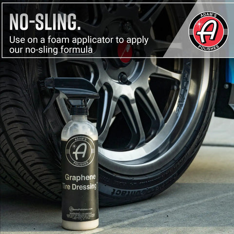 Graphene Tire Dressing for Deep Black Satin Finish, Non Greasy Car Detailing Solution, 16 oz bottle by car tire